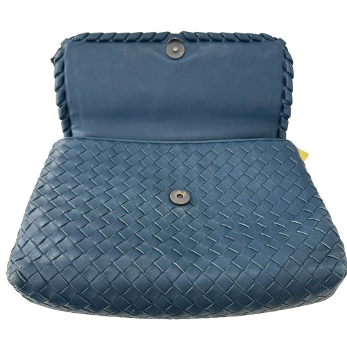 Bottega Veneta Medium Olimpia Shoulder Bag Calfskin Intrecciato Blue Bottega Veneta Medium Olimpia Shoulder Bag Calfskin Intrecciato Blue
