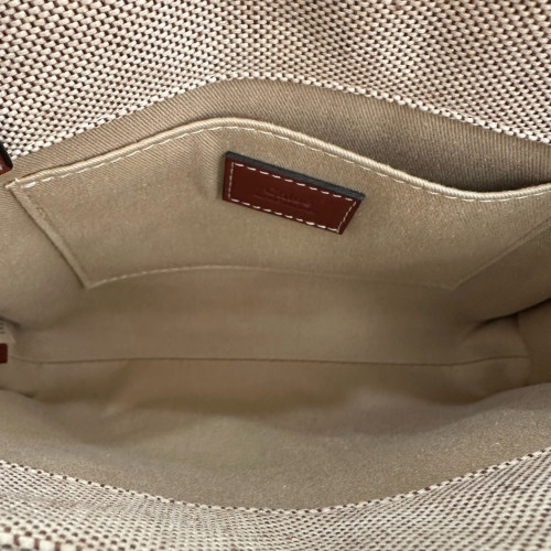 Chloe Tote Bag Canvas Calfskin Beige Brown Black