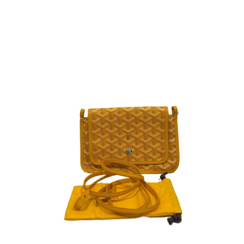 Goyard Wallet On Strap Goyardine Yellow Brown White