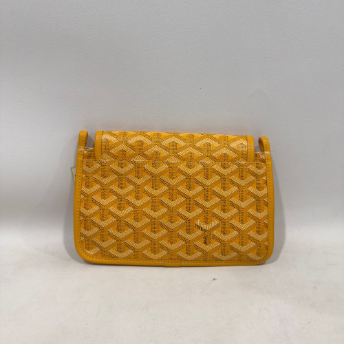 Goyard Wallet On Strap Goyardine Yellow Brown White