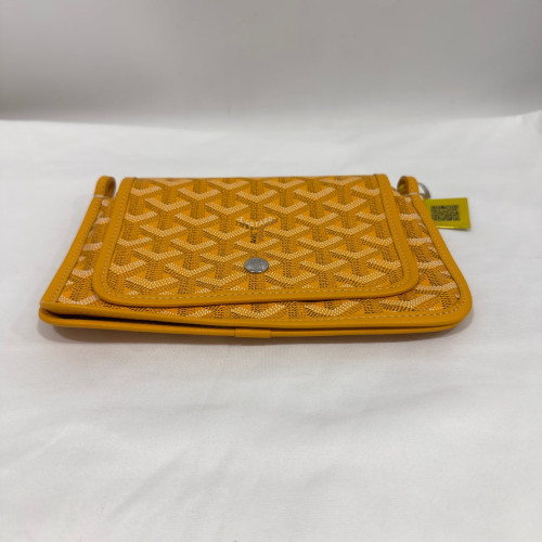 Goyard Wallet On Strap Goyardine Yellow Brown White