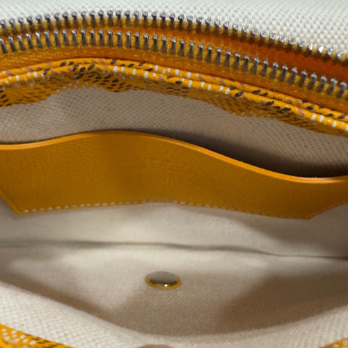 Goyard Wallet On Strap Goyardine Yellow Brown White