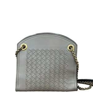 Bottega Veneta Crossbody Bag Lambskin Intrecciato Nappa Lambskin Nappa Grey