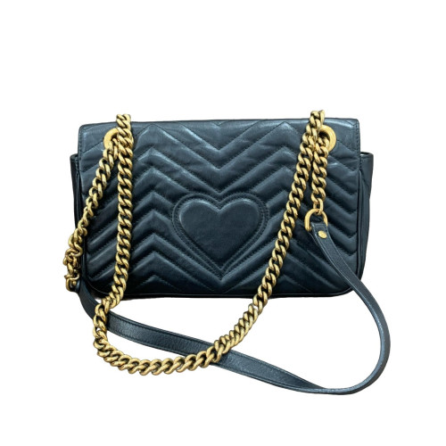 Gucci Small GG Marmont Lambskin Black