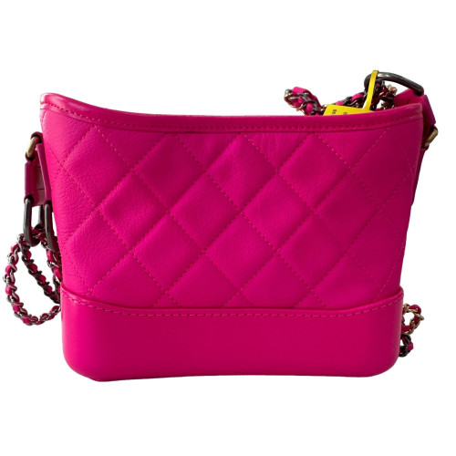 Chanel Quilted Small Gabrielle Hobo Calfskin Pink