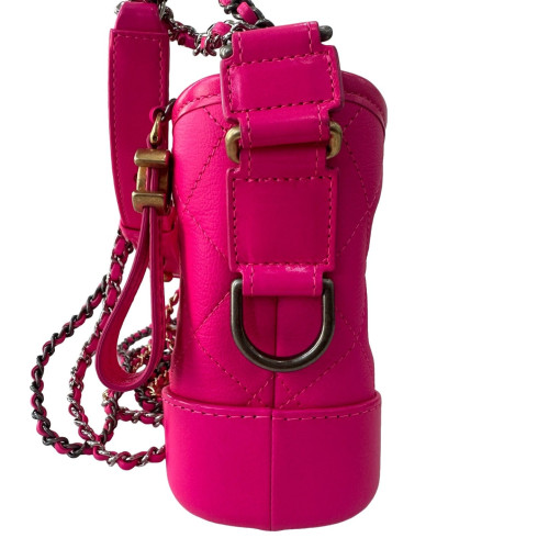 Chanel Quilted Small Gabrielle Hobo Calfskin Pink