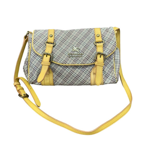 Burberry Messenger Calfskin House Check Grey Yellow Black