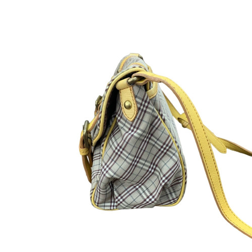 Burberry Messenger Calfskin House Check Grey Yellow Black