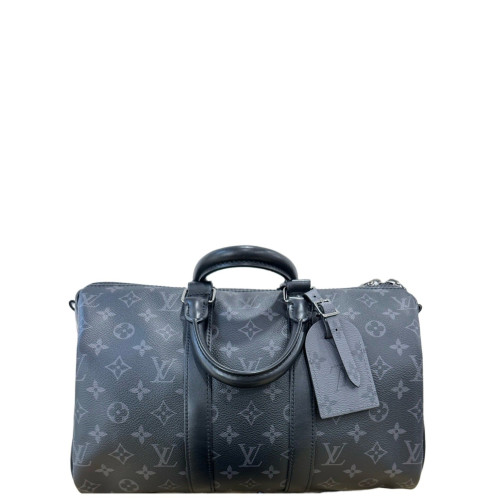 Louis Vuitton Keepall Bandouliere 35 Monogram Eclipse Black Grey