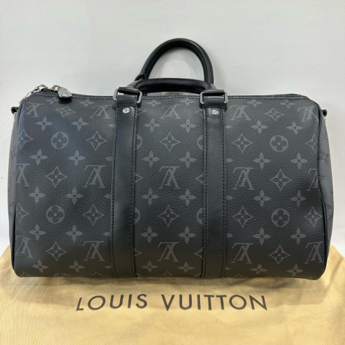Louis Vuitton Keepall Bandouliere 35 Monogram Eclipse Black Grey