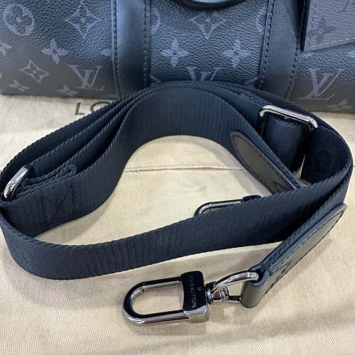Louis Vuitton Keepall Bandouliere 35 Monogram Eclipse Black Grey