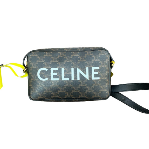 Celine Camera Case Triomphe Brown Black