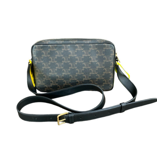 Celine Camera Case Triomphe Brown Black