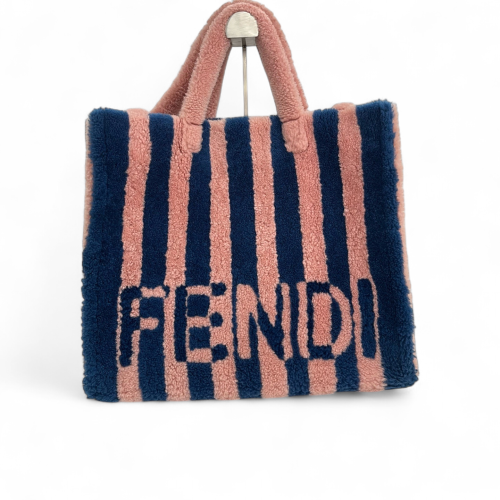 Fendi Tote Bag Faux Fur Pink Blue Fendi Tote Bag Faux Fur Pink Blue