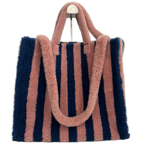 Fendi Tote Bag Faux Fur Pink Blue Fendi Tote Bag Faux Fur Pink Blue