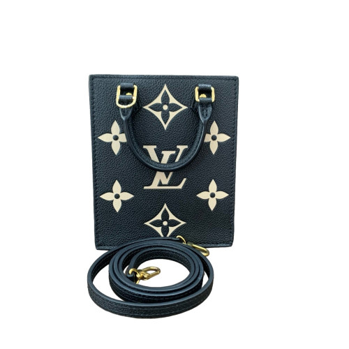 Louis Vuitton Petite Sac Plat Monogram Empreinte Giant Black Beige