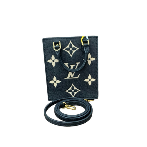 Louis Vuitton Petite Sac Plat Monogram Empreinte Giant Black Beige