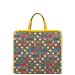 Gucci Children's Printed Tote Bag Canvas Yellow Beige