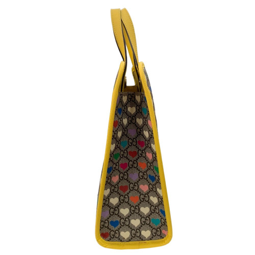 Gucci Children's Printed Tote Bag Canvas Yellow Beige