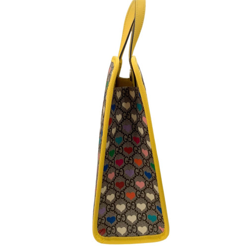 Gucci Children's Printed Tote Bag Canvas Yellow Beige