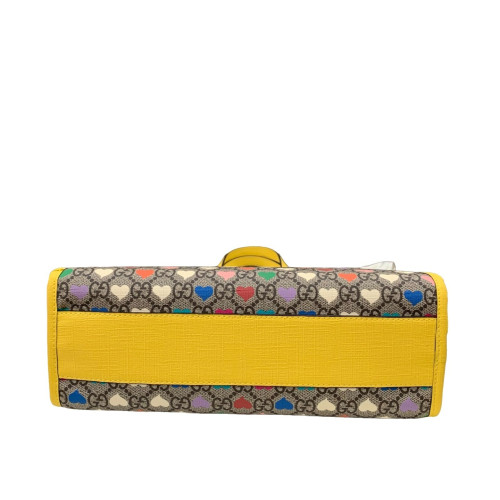 Gucci Children's Printed Tote Bag Canvas Yellow Beige