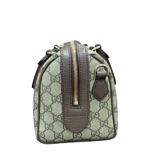 Gucci Boston Bag GG Supreme Monogram Beige Brown Green