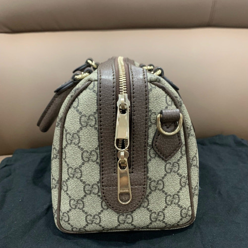 Gucci Boston Bag GG Supreme Monogram Beige Brown Green