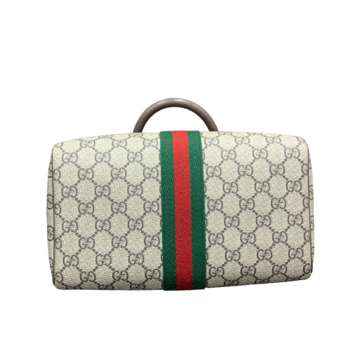 Gucci Boston Bag GG Supreme Monogram Beige Brown Green