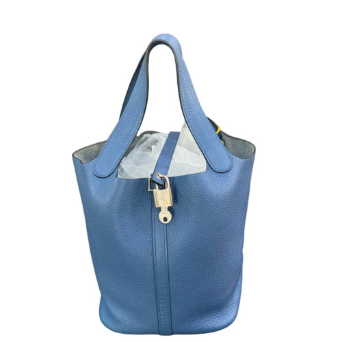 Hermes Picotin 22 Taurillon Clemence 7E Bleu Brighton