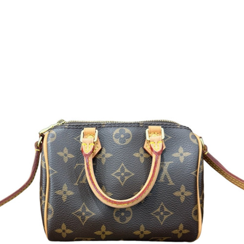 Louis Vuitton Nano Speedy Bandouliere Monogram Dark Brown Light Brown