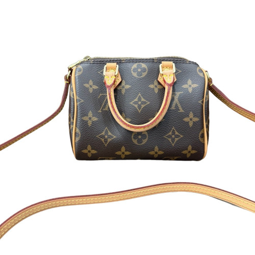 Louis Vuitton Nano Speedy Bandouliere Monogram Dark Brown Light Brown