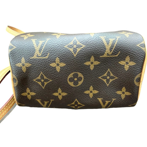 Louis Vuitton Nano Speedy Bandouliere Monogram Dark Brown Light Brown