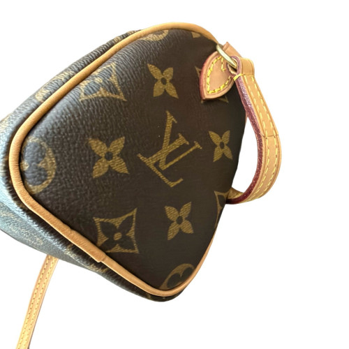 Louis Vuitton Nano Speedy Bandouliere Monogram Dark Brown Light Brown