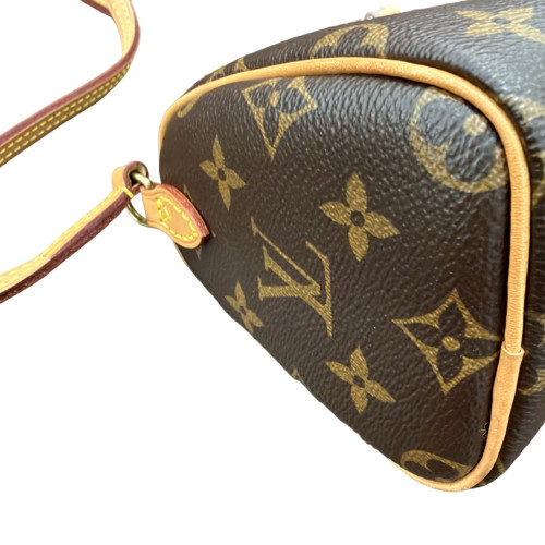 Louis Vuitton Nano Speedy Bandouliere Monogram Dark Brown Light Brown