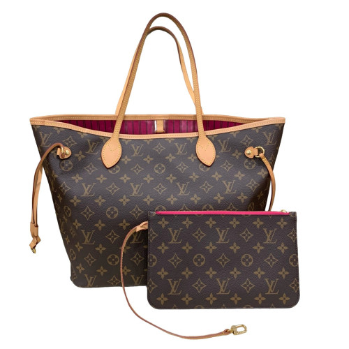 Louis Vuitton Neverfull MM Monogram Dark Brown Light Brown