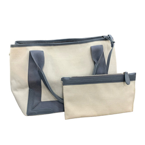 Balenciaga Tote Bag Canvas Beige Blue