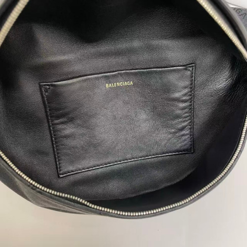 Balenciaga Jacquard Diagonal Allover Logo Xs Souvenir Belt Bag Canvas Calfskin Black