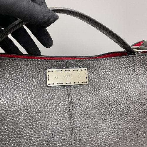 Fendi Peekaboo X-Lite Fit Grained Calfskin Grey
