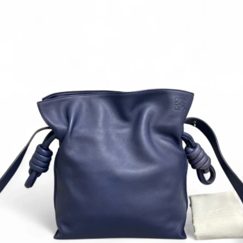 Loewe Flamenco Knot Clutch Calfskin Dark Blue