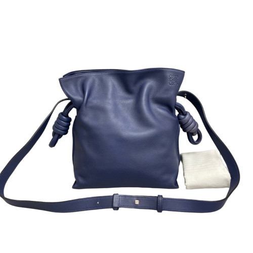 Loewe Flamenco Knot Clutch Calfskin Dark Blue