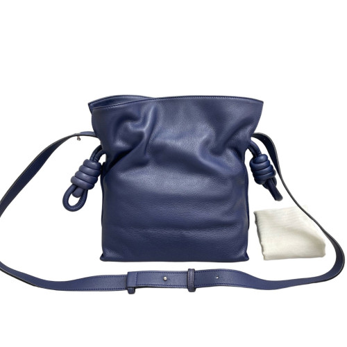 Loewe Flamenco Knot Clutch Calfskin Dark Blue