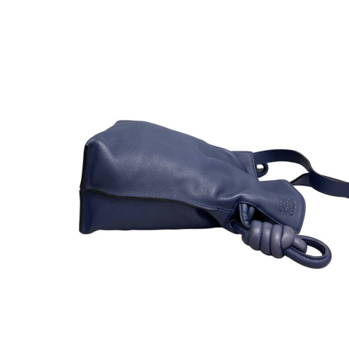 Loewe Flamenco Knot Clutch Calfskin Dark Blue