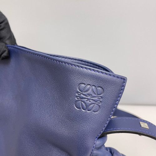 Loewe Flamenco Knot Clutch Calfskin Dark Blue