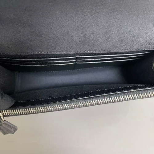 Fendi Studded Karlito Clutch Saffiano Calfskin Fur Calfskin Black White Pink