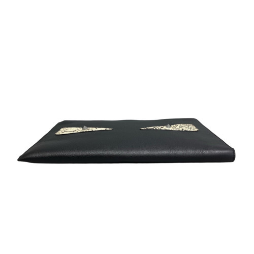 Fendi Clutch Calfskin Snake Embossed Calfskin Black Fendi Clutch Calfskin Snake Embossed Calfskin Black