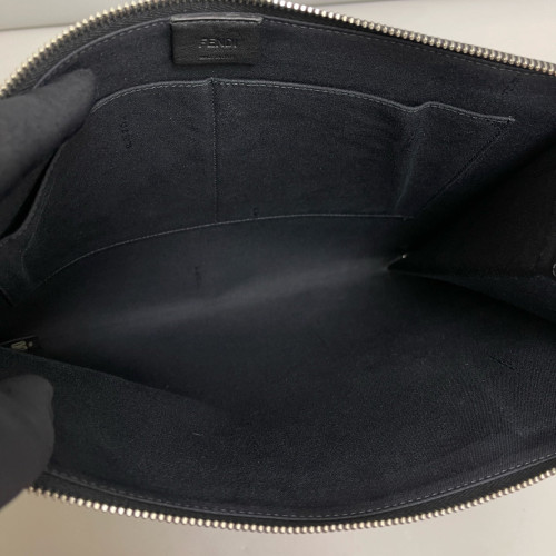 Fendi Clutch Calfskin Snake Embossed Calfskin Black Fendi Clutch Calfskin Snake Embossed Calfskin Black