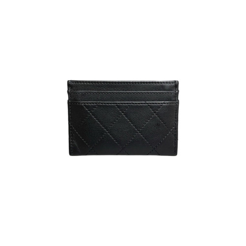 Chanel Quilted Card Holder Calfskin Black