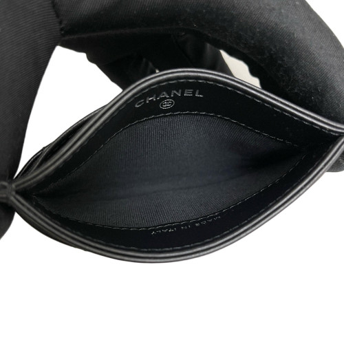 Chanel Quilted Card Holder Calfskin Black