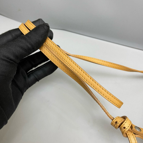 Balenciaga Shoulder Bag Canvas Calfskin Yellow Khaki White