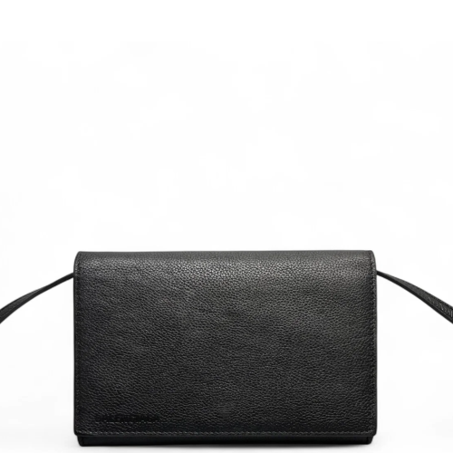 Balenciaga Shoulder Bag Grained Calfskin Black